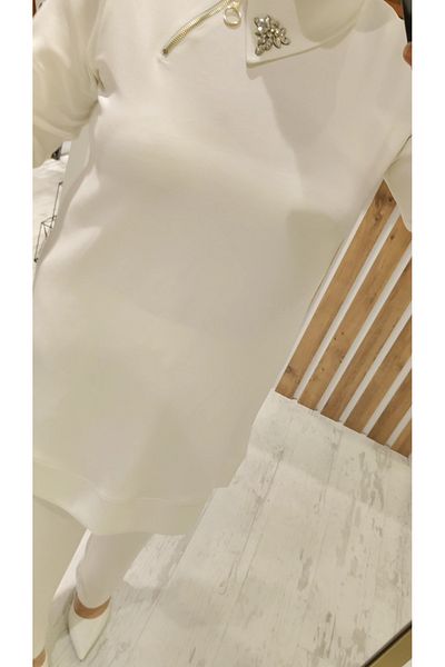 Meryemce Butik Stylish Ece Set with Brooch Detail