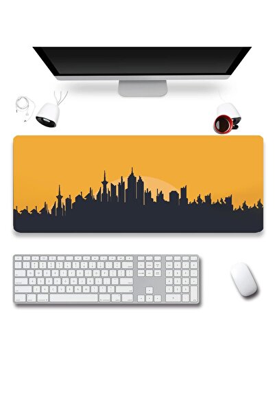 SonicTouch City Silhouette Tematică Galben Negru Gamer Gamer Tastatură fără s...