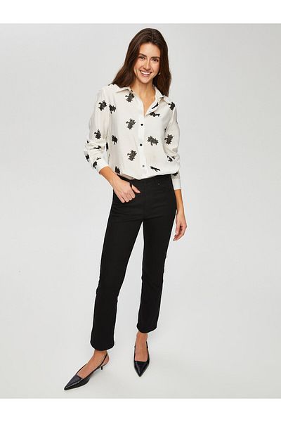 Faik Sönmez Allover Floral Flock Printed Tunic 014