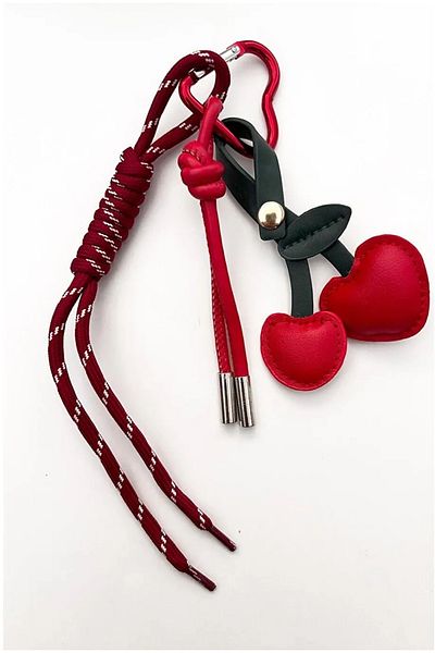 mos&more Red Cherry Bag Ornament Accessory Keychain, Car Ornament, Bag Charm