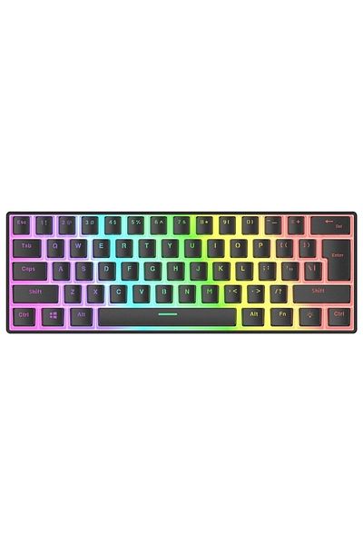 Rampage Radiant K11 Black Type-C Connection Rgb Pudding Key Mechanical Red Switch Us Gaming Player Keyboard