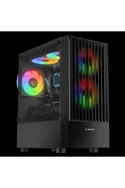 Rampage Lyra Mesh Temperli Camlı Siyah 3* 12cm Rgb Fan M-atx Mini-t Gaming Oy...