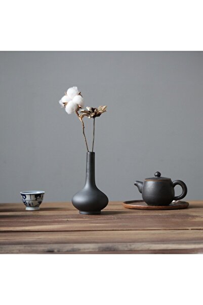 Binbirdemet Mini vază din ceramică retro flaut negru