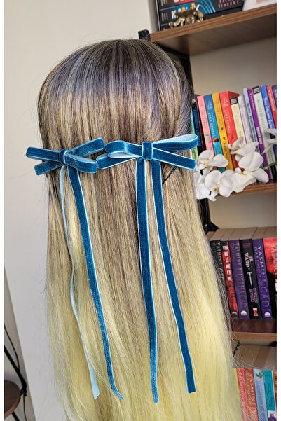 LO ADORO Βελούδινο κοριτσίστικο φιόγκο με κορδέλα - Αξεσουάρ μαλλιών για την ...