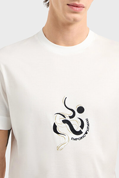 Emporio Armani Βαμβακερό μείγμα με κανονική εφαρμογή μπλουζάκι με λαιμόκοψη Ανδρικό T SHIRT EM001702 AF10017 U000