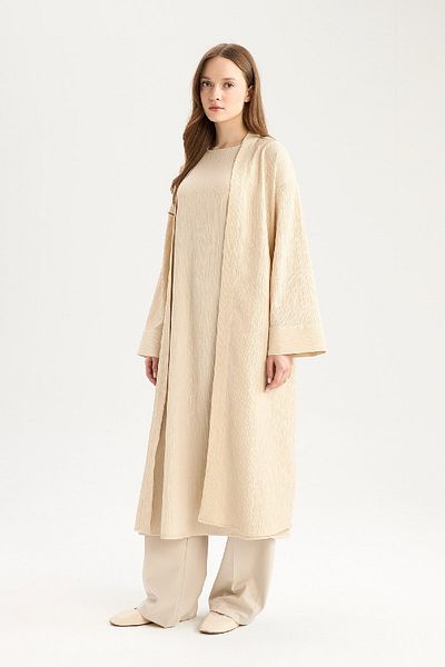 DeFacto Relax Fit Long Crinkle Kimono – Schalkragen E1816AX25SP