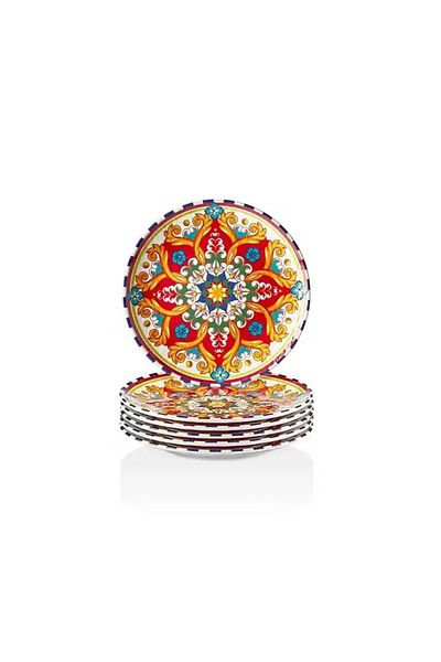 Külsan Melamine Deseart Plate Set 4 Pcs Cortoba Deisgen Size 20 Cm