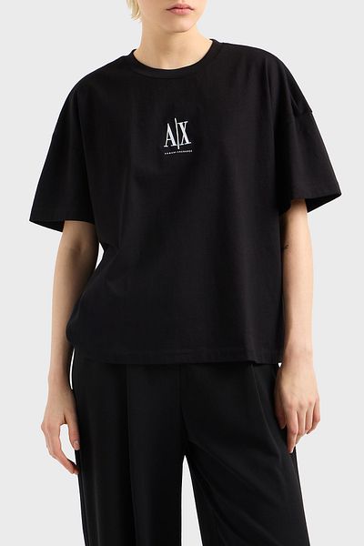 Armani Exchange Tricou cu decolteu relaxat cu imprimeu cu logo Armani Exchage XW001182 AF15085 UC001