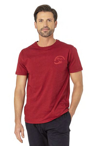 Pierre Cardin Men's Burgundy Short Sleeve Printed Clothing Set