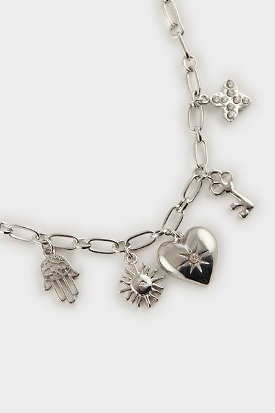 DeFacto Damen-Charm-Halskette mit goldenen Details E4468AXNS