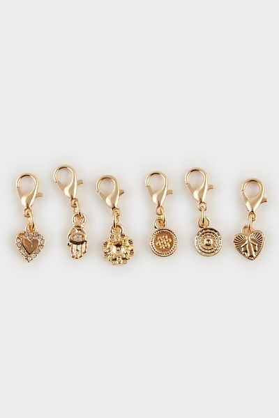 DeFacto Goldfarbene, detaillierte Charm-Halskette mit austauschbarer Spitze für Damen E4474AXNS