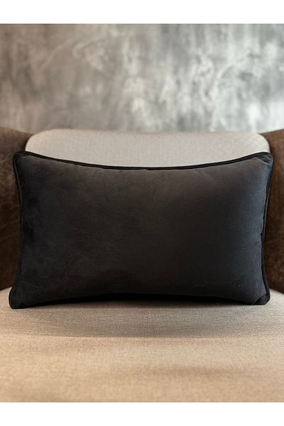 Fabricland Husa de perna din catifea de matase de culoare neagra importata 30x50cm