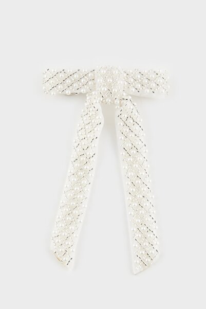 DeFacto Women's Pearl Ribbon Hair Clip E4427Axns