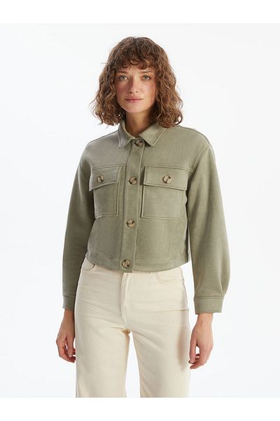 LC Waikiki Lcw Vision Shirt Collar Women's Suede Look Jacket