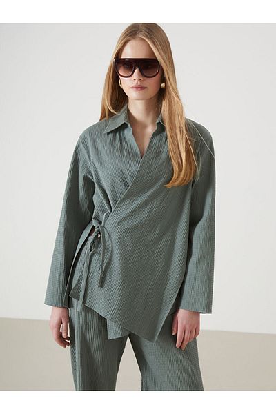 LC Waikiki Shawl Collar Textured Oversize Women's Kimono