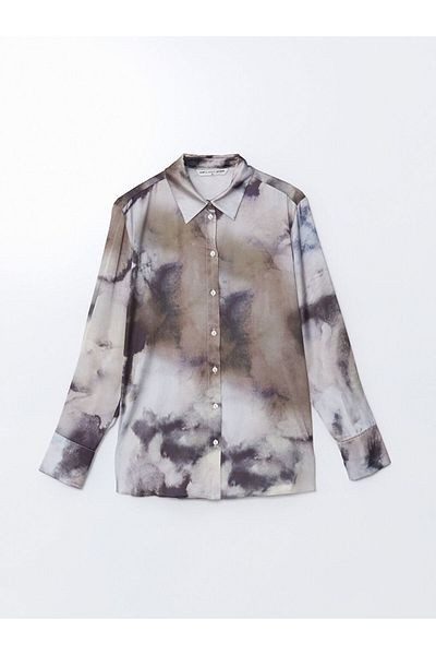 LC Waikiki Γυναικείο πουκάμισο LCWAIKIKI Classic Tie Dye με σχέδιο σατέν
