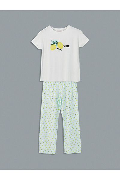 LC Waikiki Set pijamale pentru femei LCW DREAM cu decolteu rotund