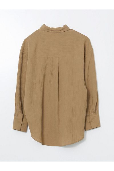 LC Waikiki LCWAIKIKI Klassisches, strukturiertes Oversize-Damenhemd