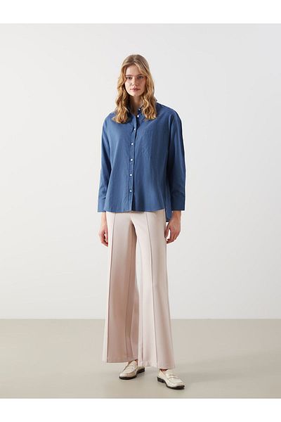 LC Waikiki Cămașă de damă oversize din amestec de in sezon nou - S5KK15Z8