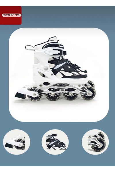 CEZVE HOME Valley White Double Row Aluminum Body Lighted Silicone Caster Adjustable Practice Skating Bag