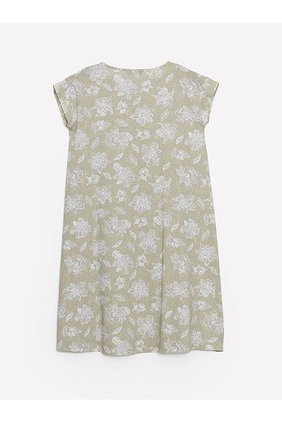 LC Waikiki Lcw Grace Runaway Collar Floral Short Sleeve Women's Dress