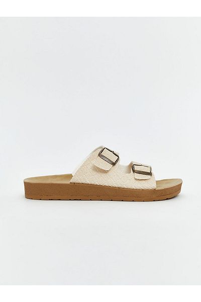 LC Waikiki Lcw Steps Beige Double Banded Buckle Women's Slippers