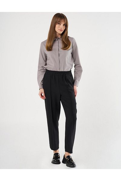 Kayra Grass Stitched Pipe Leg Trousers Black