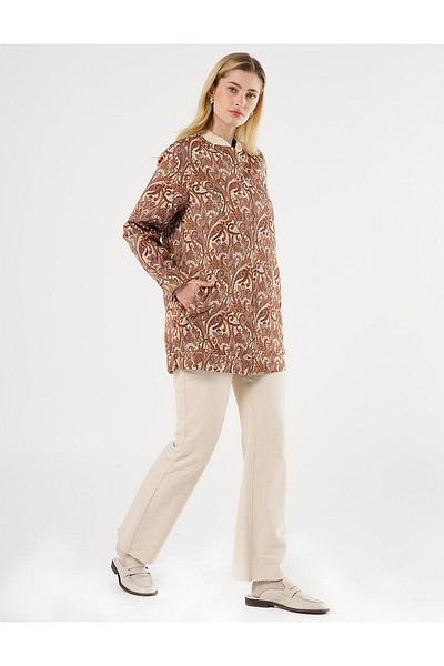 Kayra Κρέμα μπουφάν Jacquard Collar Collar