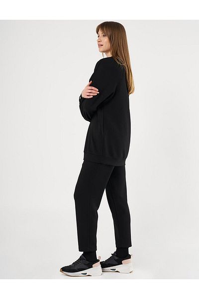 KYR Μαύρο Scuba Fabric Διπλό Σετ - Κεντημένο