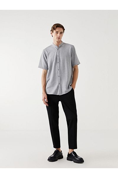 LC Waikiki Ανδρικό πουκάμισο με υφή LCW Vision Regular Fit με κοντό μανίκι Dobby