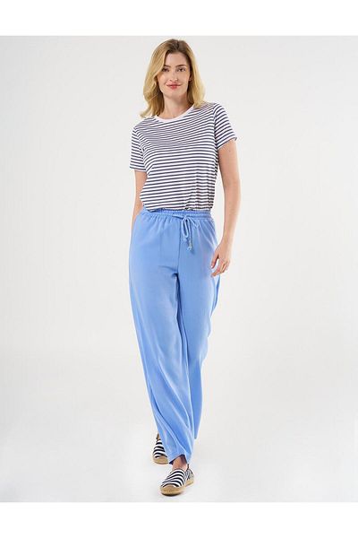 Kayra Airman Blue - Παντελόνι με φαρδύ πόδι με κορδόνια