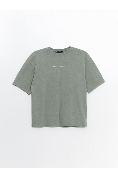 LC Waikiki New Season Crew Neck Κοντό μανίκι εμπριμέ χτενισμένο βαμβακερό ανδρικό Tisort - S55960Z8