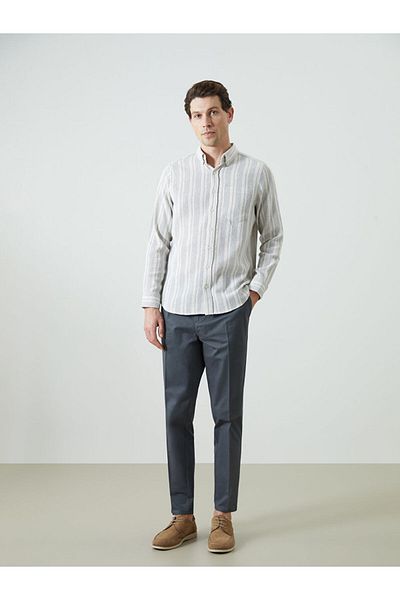 LC Waikiki LCWAIKIKI Classic Regular Fit Long Sleeve Striped Poplin Men's Shirt