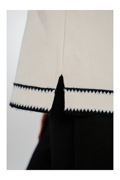 ZARİFSTORE Premium Knitwear Black Set With distinctive collar design