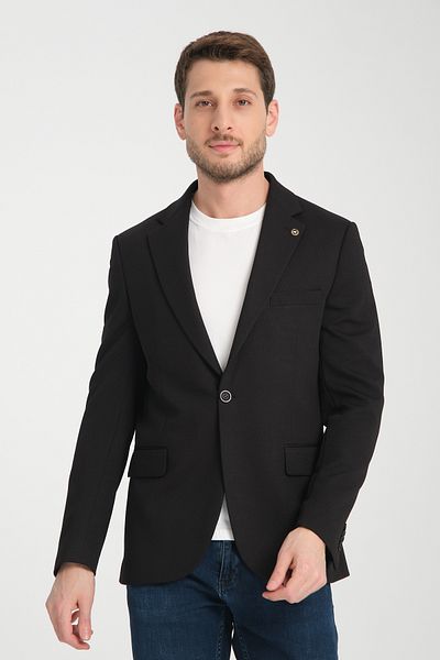 Ted Davıd Black Slim Fit Jacket
