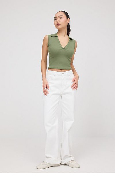 Addax Polo Neck Corded Tank Top A13405-s10