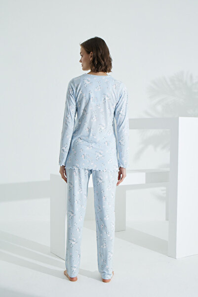 Evia Set pijamale pentru femei Angelique 100% bumbac cu mânecă lungă 21502