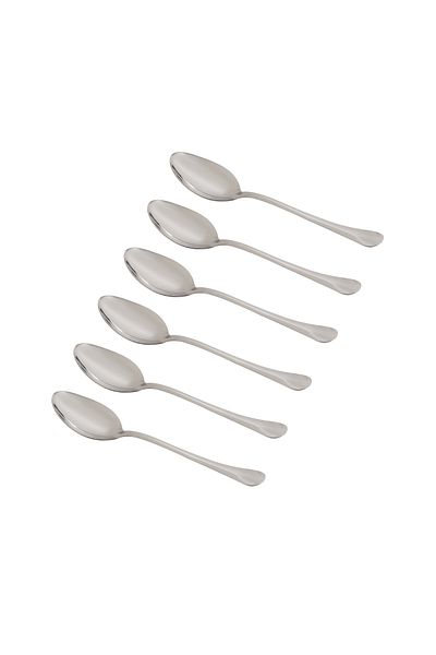DELCASA 6Pcs Stainless Steel Dinner Spoon - SS Handle Cutlery, Dishwasher Safe