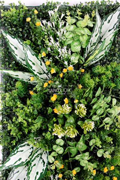 Yapay Çiçek Deposu Yapay Dikey Bitki Hazır Duvar Paneli 50x100 cm Model 11