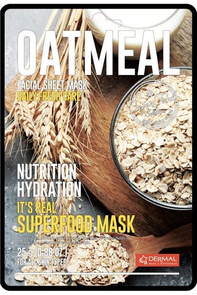 Dermal Superfood Nourishing and Moisturizing - Oat Face Mask for All Skin Types 5 Pieces