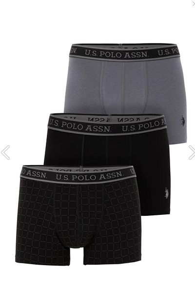 U.S. Polo Assn. Άνδρας, Αδειοδοτημένος, USPA, Μαύρο, Σετ Boxer 3 τεμαχίων