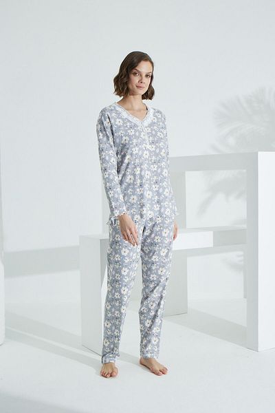 Evia Set pijamale pentru femei Angelique 100% bumbac cu mâneci lungi 21501