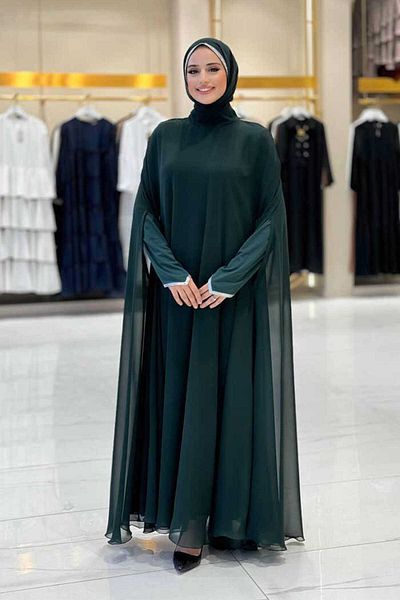Bym Fashion Emerald Dress Abaya Set - Model 3921