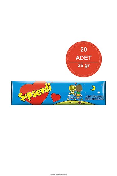 KENT Şıpsevdi Çilek & Muz Aromalı Balonlu Nostaljik Sakız 25 gr - 20 Adet