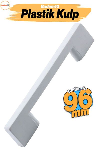 Badem10 Mâner din plastic 96 mm Mobilier alb Sertar de bucătărie Dulap dulap Mâner Mâner