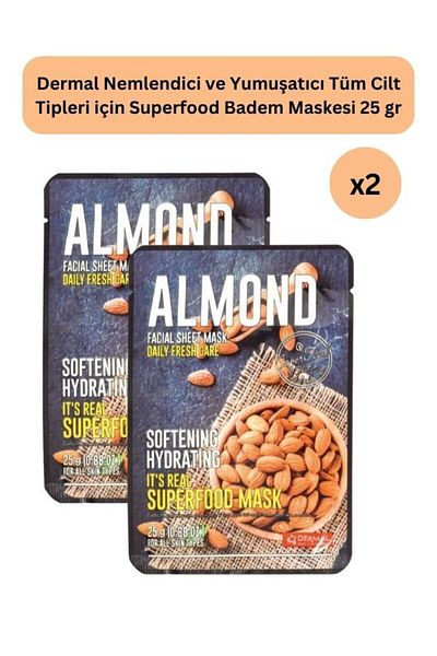 Dermal 25 Gr Set of 2 - Moisturizing and Softening Superfood Almond Mask