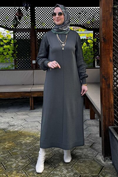 Rabia Şamlı Ecem Triko Elbise Haki