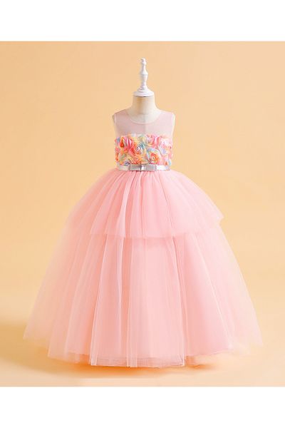 Mark & Mia Mark & Mia Bow and Rose Detailed Party Dress - Baby Pink