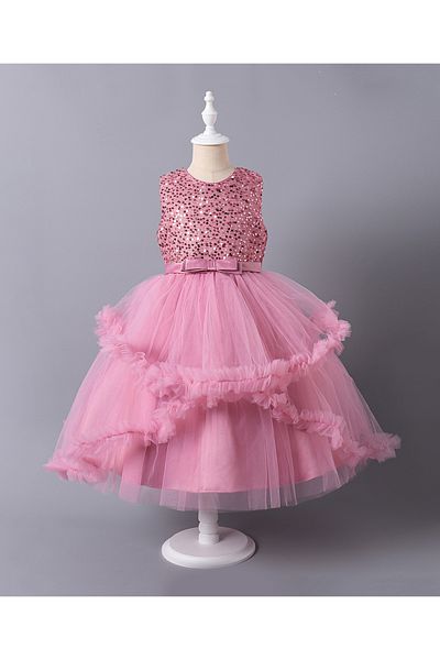 Mark & Mia Mark & Mia Frill Detailing Sequined Party Dress - Pink
