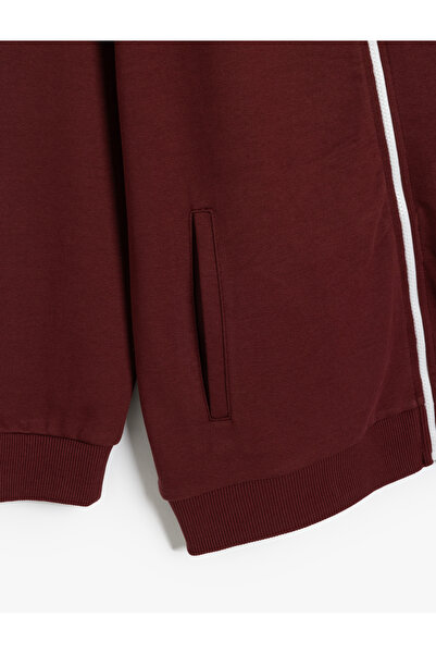 Koton Φούτερ με μακρυμάνικο βαμβακερό μείγμα με φερμουάρ και λεπτομέρεια τσέπης